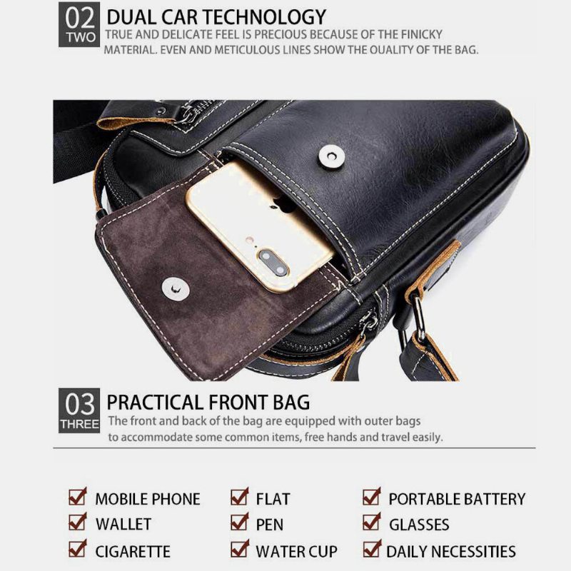 Taška Bullcaptain Z Pravej Kože Business Messenger Bag Vintage Crossbody Kabelka Pre Mužov