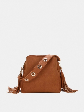 Tassel Bucket Bag Pu Kožená Kabelka Cez Rameno Crossbody Pre Ženy