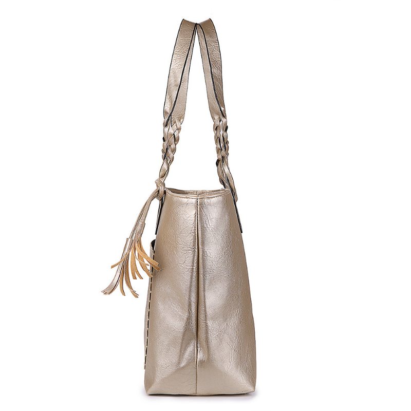 Tassel Decor Tote Bag So Zapletenou Rukoväťou