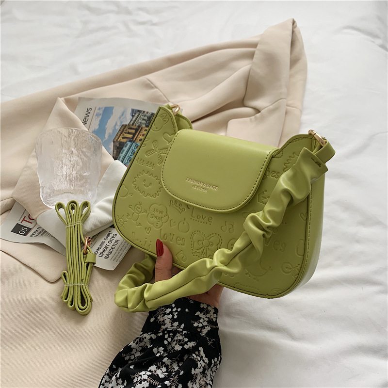 Temperament Messenger Small Square Bag Módna Kabelka Cez Rameno S Reliéfnym Vzorom Textúrovaná Taška Cez