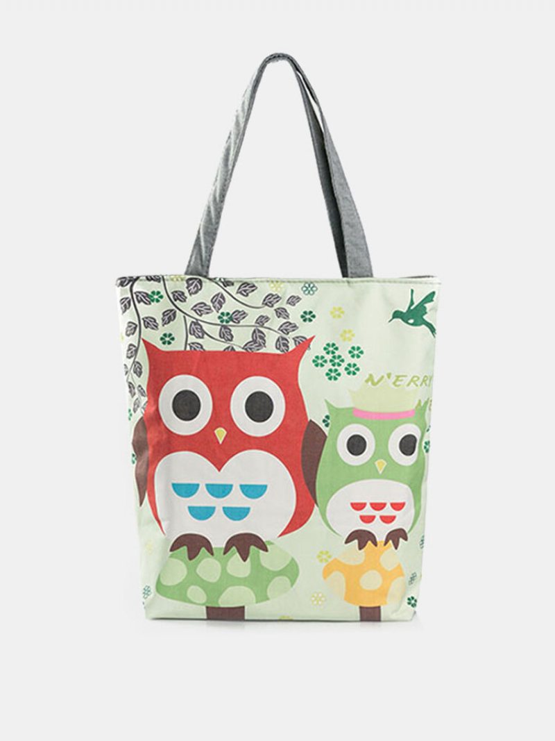 Vertikálna Taška Cez Rameno Owl Canvas Crossbody Kabelka Pre Ženy