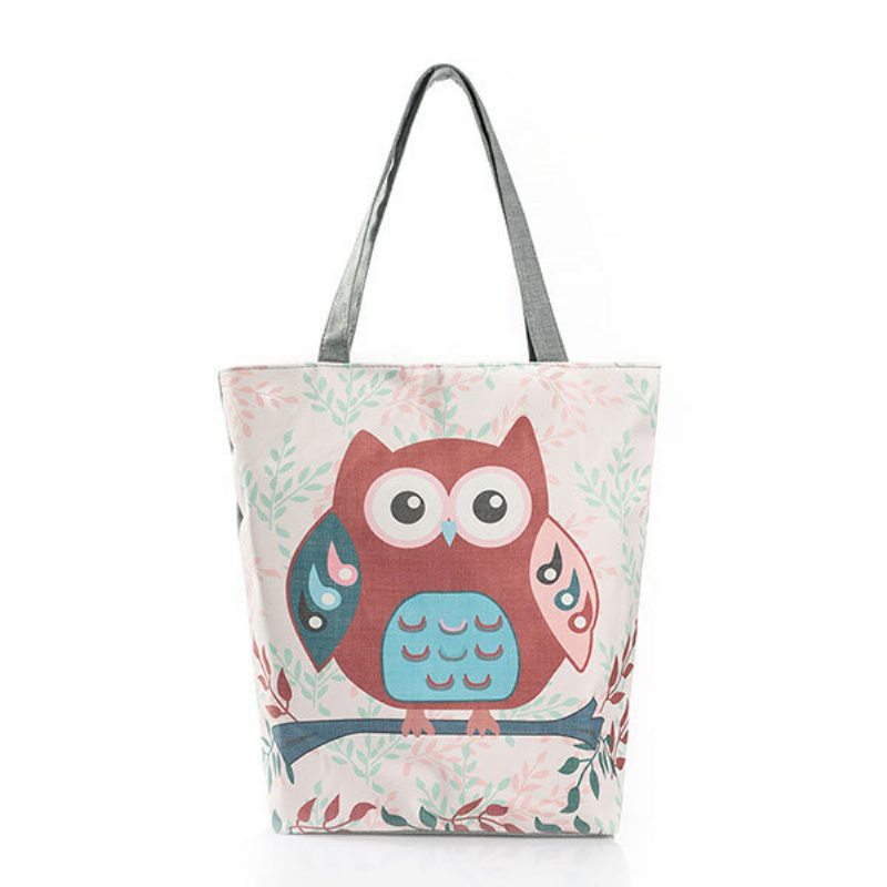 Vertikálna Taška Cez Rameno Owl Canvas Crossbody Kabelka Pre Ženy