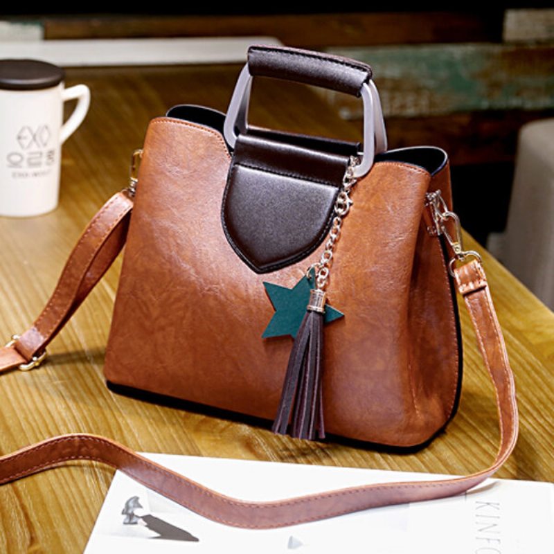 Women Oil Wax Leather Crossbody Bag Hardwarová Kabelka