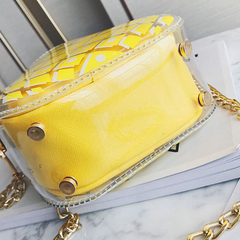 Ženy Candy Color Transparentná Ananásová Taška Sladké Roztomilé Crossbody Kabelky