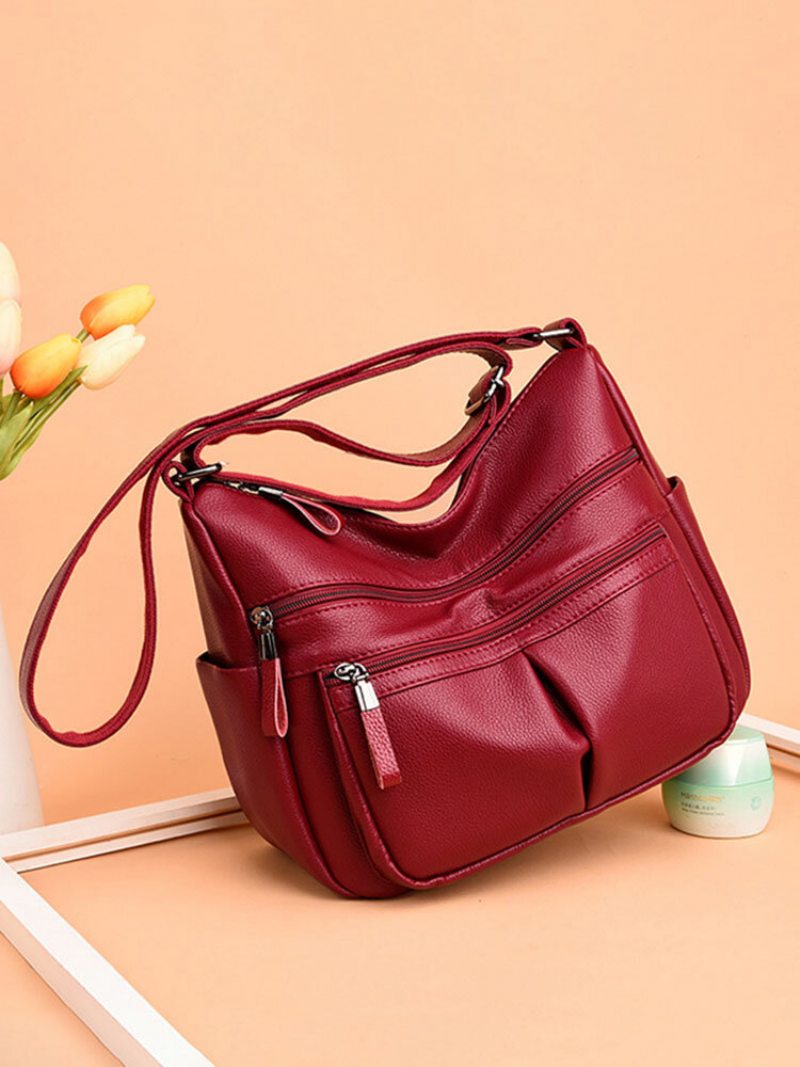 Ženy Mäkká Koža Multi-slot Crossbody Tašky Voľný Čas Cez Rameno