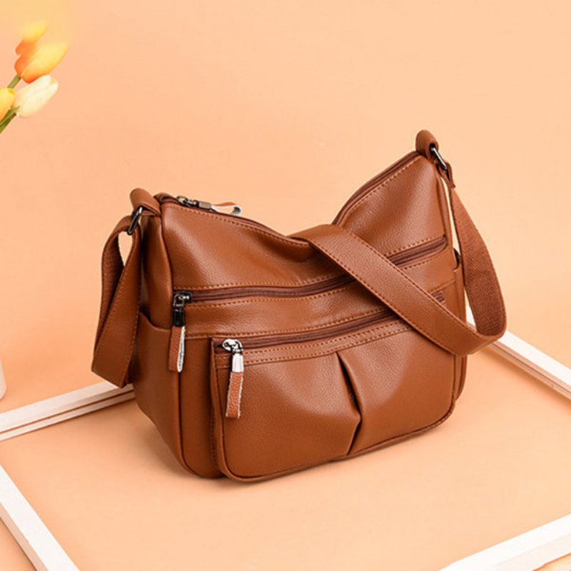 Ženy Mäkká Koža Multi-slot Crossbody Tašky Voľný Čas Cez Rameno