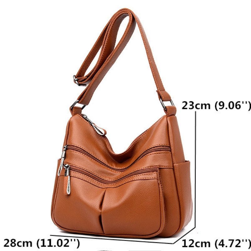 Ženy Mäkká Koža Multi-slot Crossbody Tašky Voľný Čas Cez Rameno