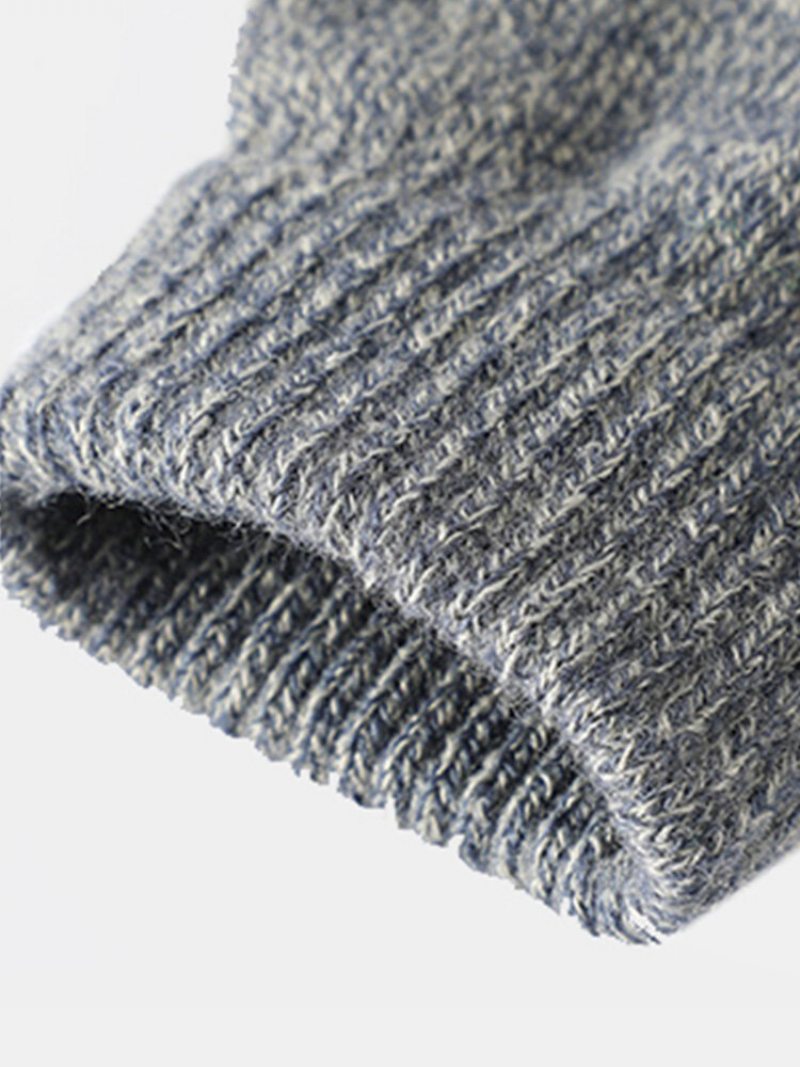 Unisex Knitted Plus Velvet Cold Proof Teplé Dotykové Rukavice Na Celé Prsty