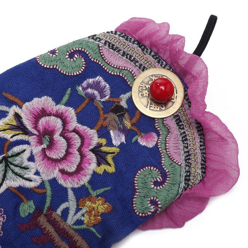 Ženy Vintage Ethnic Style Vyšívacie Rukavice Na Kvety Tanečné Teplé Náramky Na Zápästie