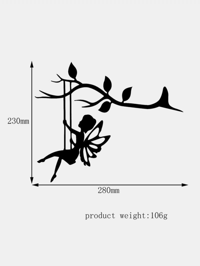 1 Ks 2d Dekorácia Záhradnej Víly Kovové Umenie Silueta Škriatka Vkladanie Ornamentu Pre Vonkajšiu Rozprávku Hojdanie Sa Na Konári Hogard