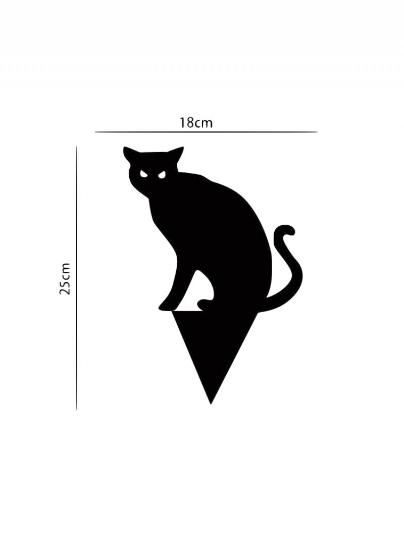 1 Ks Akrylová Čierna Mačka V Tvare Záhrady Vonkajšia Dekorácia Plotu Na Trávnik Vkladacia Karta