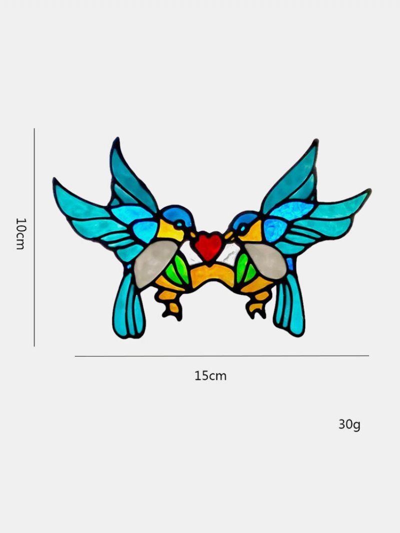 1 Ks Akrylové Farebné Vtáčie Zobáky Slnečné Ozdoby Zafarbené V Tvare Srdca S Príveskom Na Okenný Panel Bytová Dekorácia Závesný Darček Na Valentína