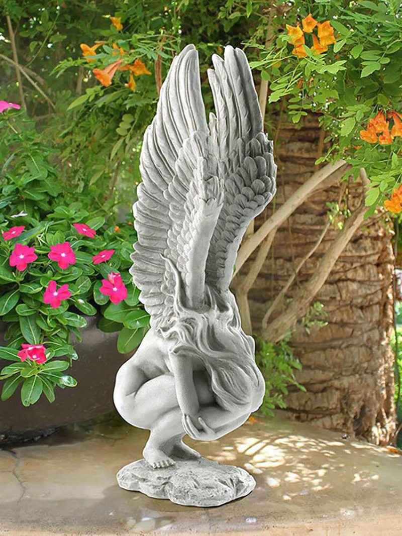 1 Pc Živica Vintage Nohy Angel Pamätník Vykúpenie Socha Ručné Práce Anjelské Krídla Vonkajšia Záhrada Figúrka Remeslá Dekorácia