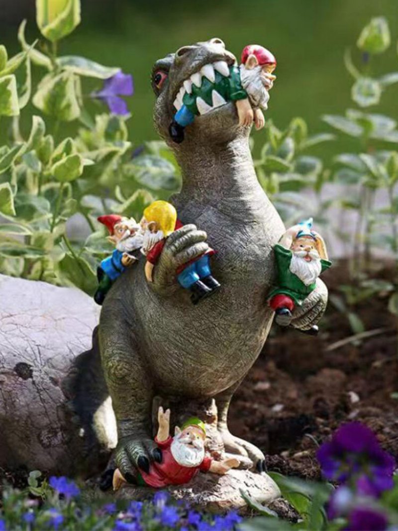 1ks Dinosaurus Jediaci Škriatkovia Trpaslíci Záhradné Umenie Vonkajšia Ozdoba Tyrannosaurus Hračky Pre Deti Creator Zvieratá