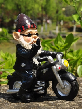 1ks Živica Naughty Gnome Trpasličí Záhradná Dekorácia Motocykel Socha Biely Starec Záhradné Doplnky Dekor Na Stôl