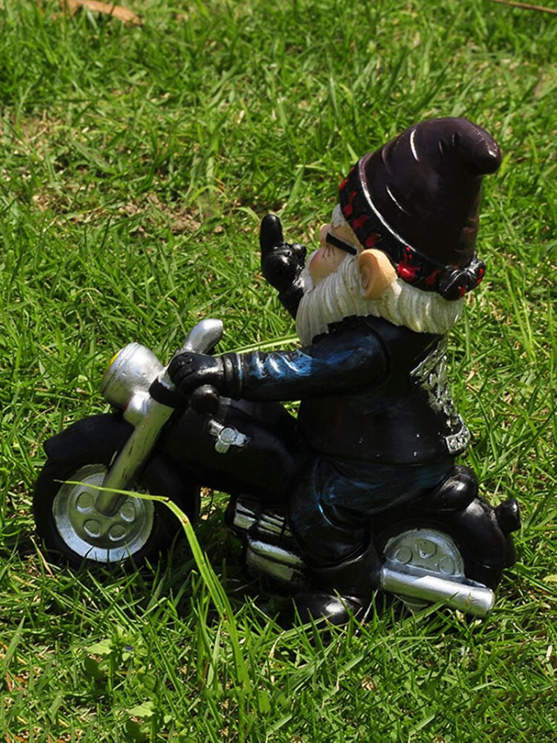 1ks Živica Naughty Gnome Trpasličí Záhradná Dekorácia Motocykel Socha Biely Starec Záhradné Doplnky Dekor Na Stôl