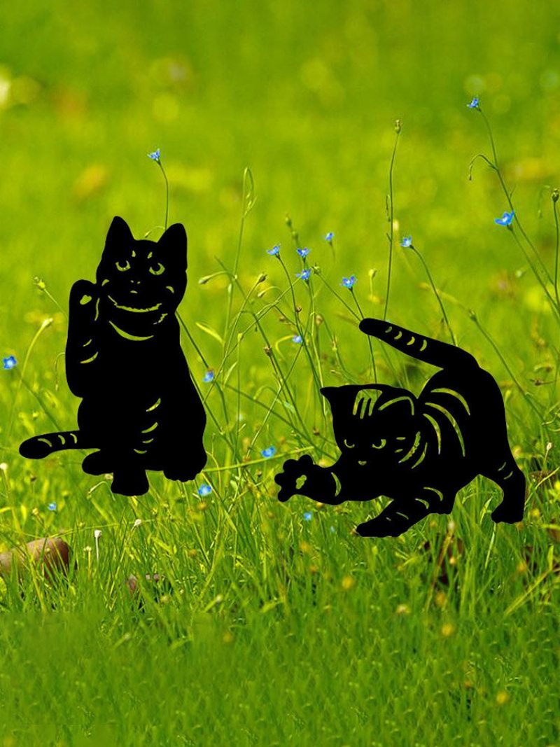 1pc Inovatívna Akrylová Simulácia Kreslená Mačka Vonkajšia Záhradná Výzdoba Vkladacia Karta Umenie Duté Dekorácie Remeslá Ozdoby Na Domáci Dvor