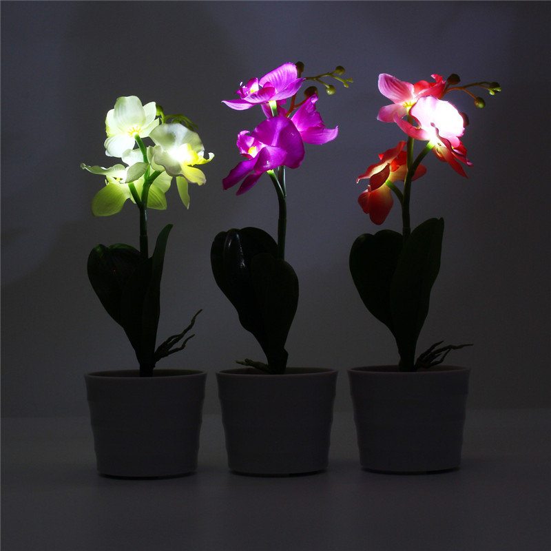 3led Solárne Napájaný Phalaenopsis Kvetinový Kolík Záhradný Dvor Svetlá Krajina Vonkajšia Dekorácia