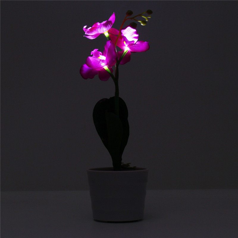 3led Solárne Napájaný Phalaenopsis Kvetinový Kolík Záhradný Dvor Svetlá Krajina Vonkajšia Dekorácia