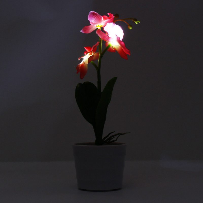 3led Solárne Napájaný Phalaenopsis Kvetinový Kolík Záhradný Dvor Svetlá Krajina Vonkajšia Dekorácia