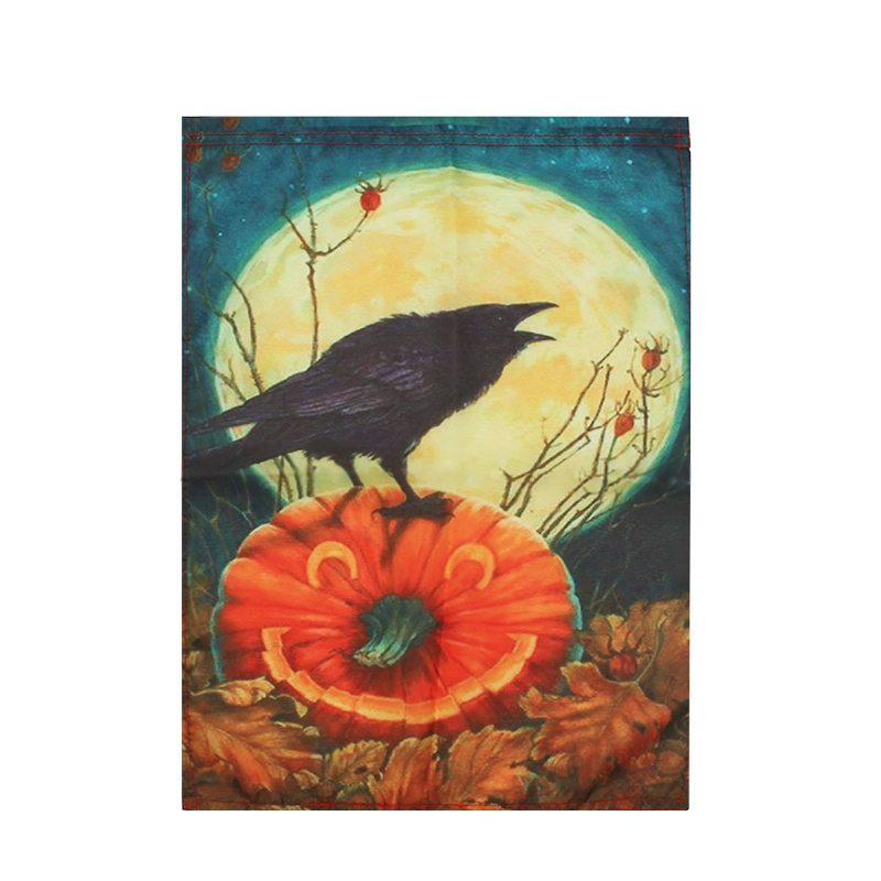 Cawwed Garden Flag Halloween Bats Full Moon Crows