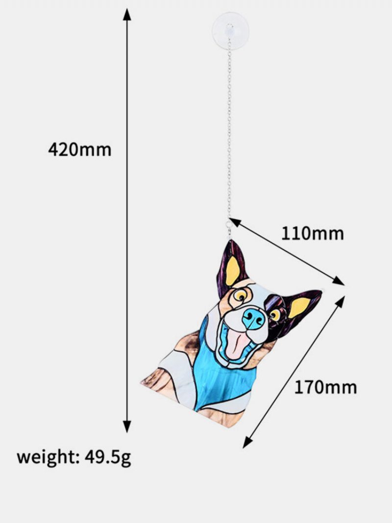 Roztomilé Zvieratko So Vzorom Na Zavesenie Dekor Mačka/psík Slnečný Lapač Ozdoba Na Na Okno Prívesok Na Záhradné Nástenné Dvere