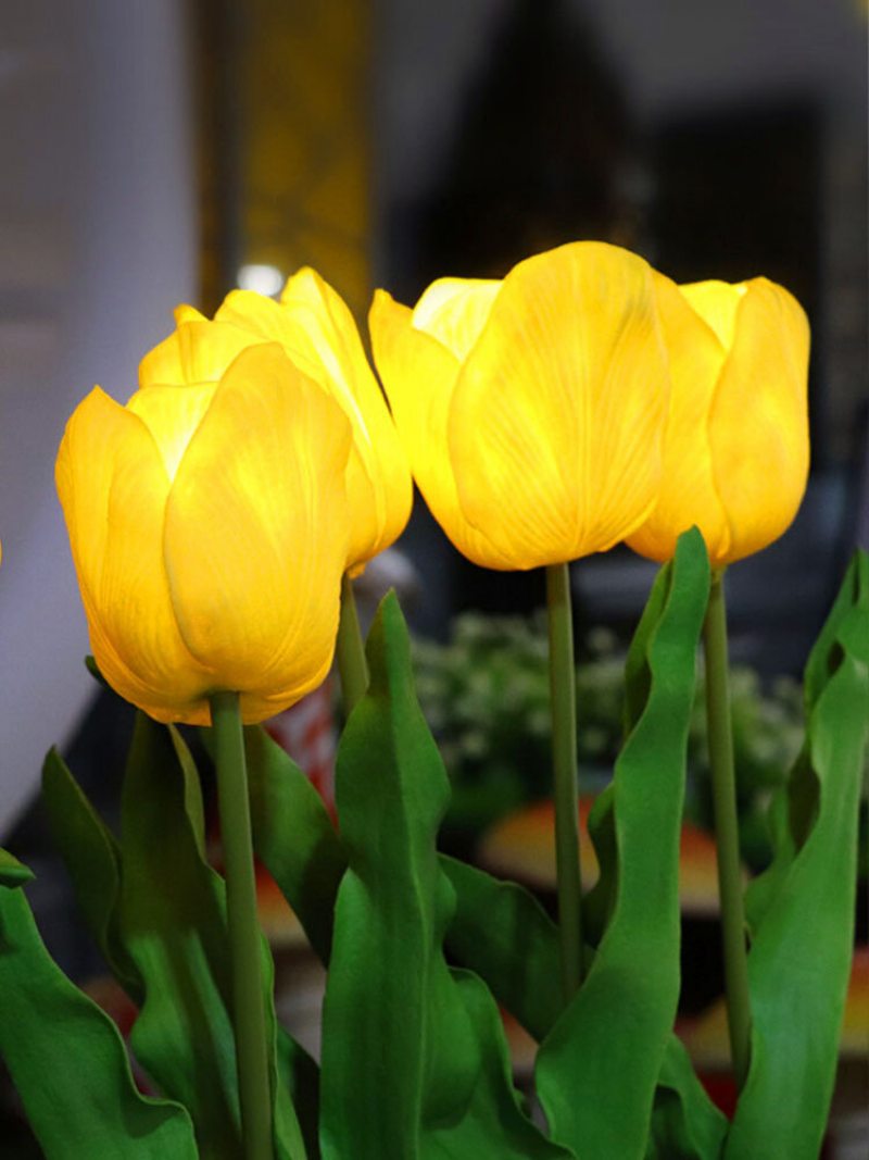 Solárne Napájanie Led Tulipánové Kvetinové Svetlo Úsporné Svietidlá Na Trávu Vonkajšie Záhradné Chodníky Dekorácia Do Dvora Lampa Na Krajinu