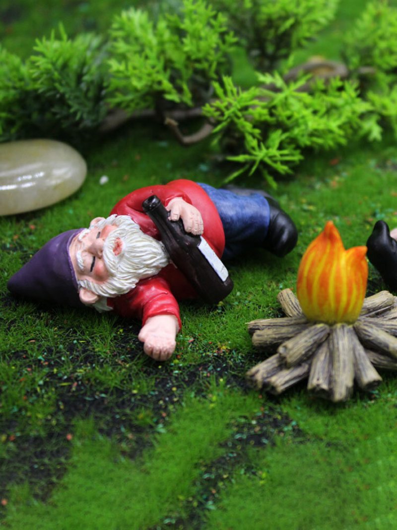 Trpaslíci Zábavné Miniatúry Víla Záhrada Čúranie Opitý Gnome Elf Ornamenty Ručná Práca Vonkajšia Živica Bonsai Záhradná Dekorácia