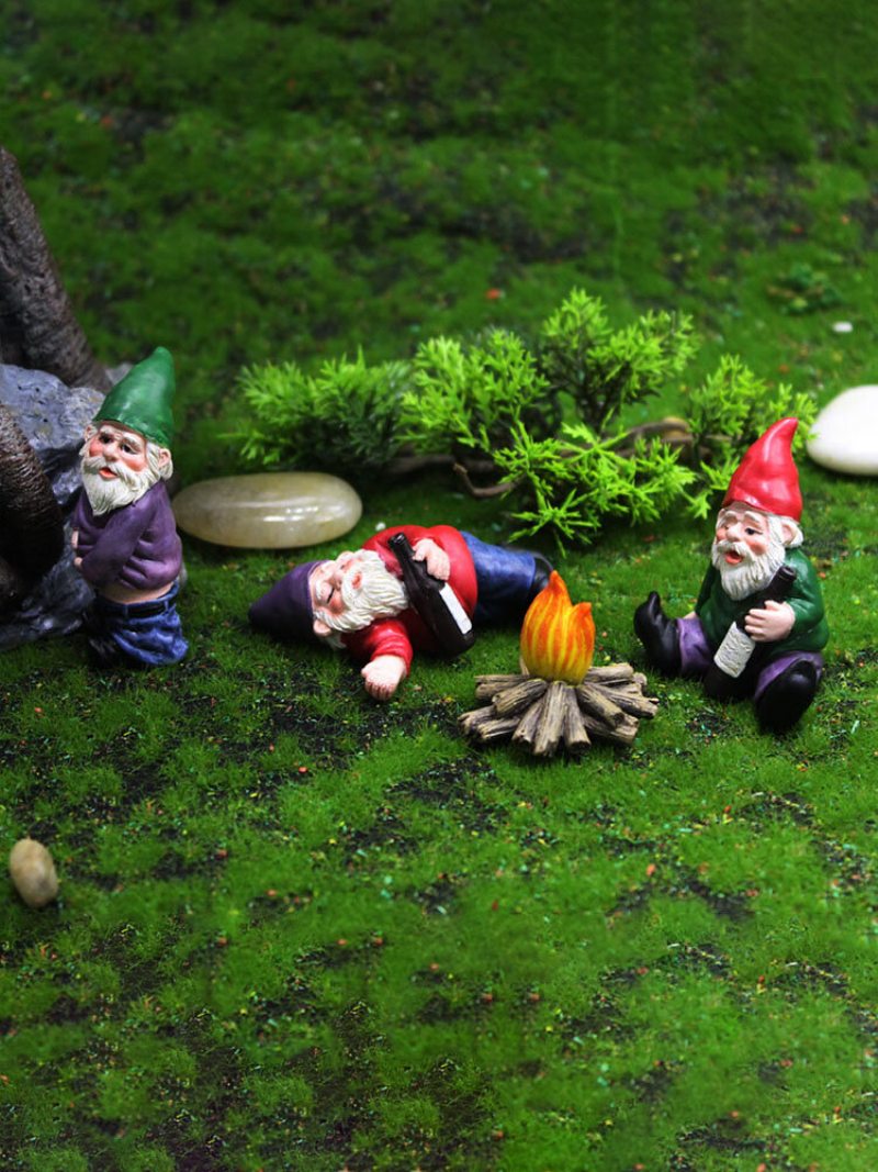 Trpaslíci Zábavné Miniatúry Víla Záhrada Čúranie Opitý Gnome Elf Ornamenty Ručná Práca Vonkajšia Živica Bonsai Záhradná Dekorácia