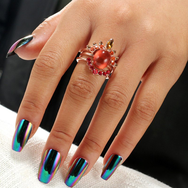 3 Ks/sada Štýlové Dámske Stohovateľné Prstene Ruby Crystal Flower Charm Bohemian Ring Sets Pre Ženy