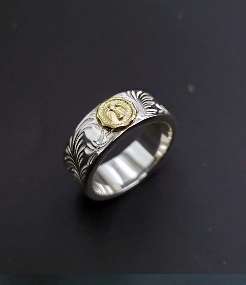 Art Eclipse Handmade Takahashi Goro Štýl Chryzantémový Kľúč Tk Tang Tráva Vtáčí Prsteň Mincový Strieborný Retro Lokomotívny Muži A Ženy Ring