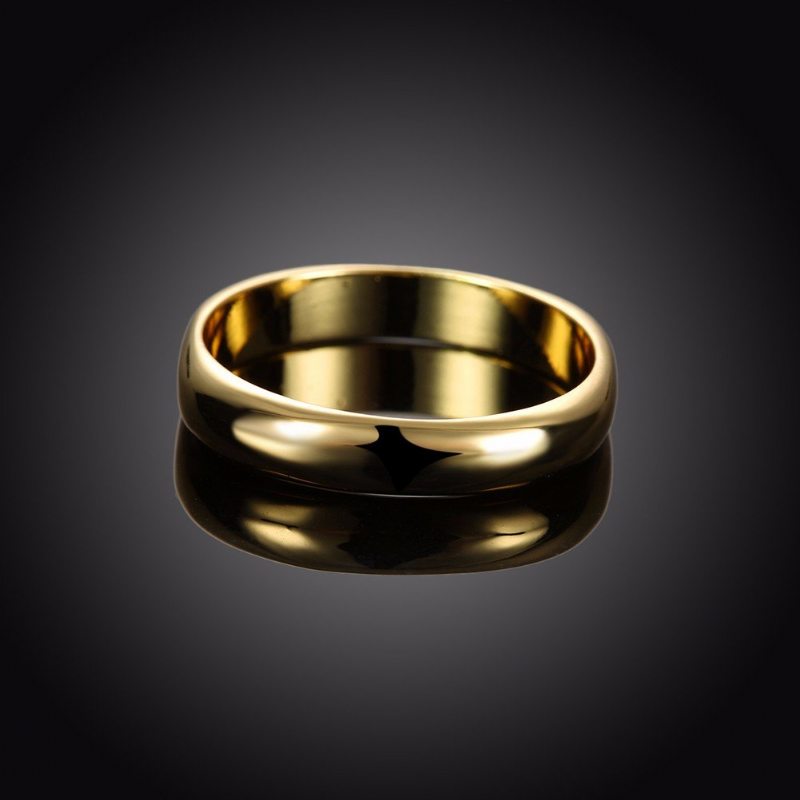 Jednoduchý Dámsky Prsteň Luxusný Zlatý Žiarivý