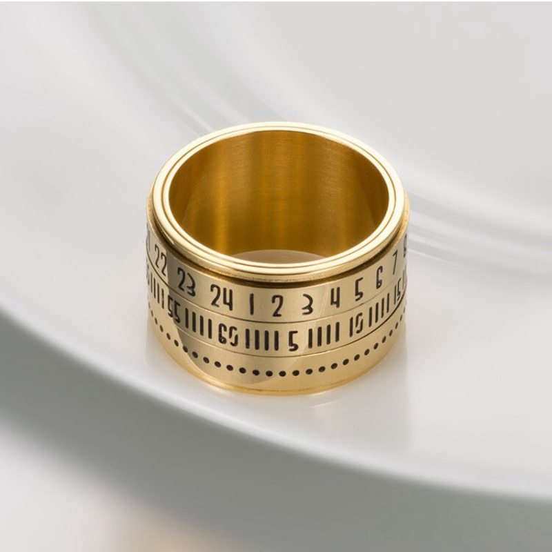 Jednoduchý Prsteň Z Titánovej Ocele 316l Z Nehrdzavejúcej S Časovou Slučkou Na Prste Unisex Šperky