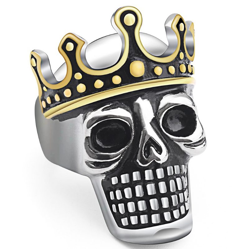 Retro Módny Prsteň Osobnostný Trend Príslušenstvo Crown Skull Ring Z Titánovej Ocele Pre Mužov