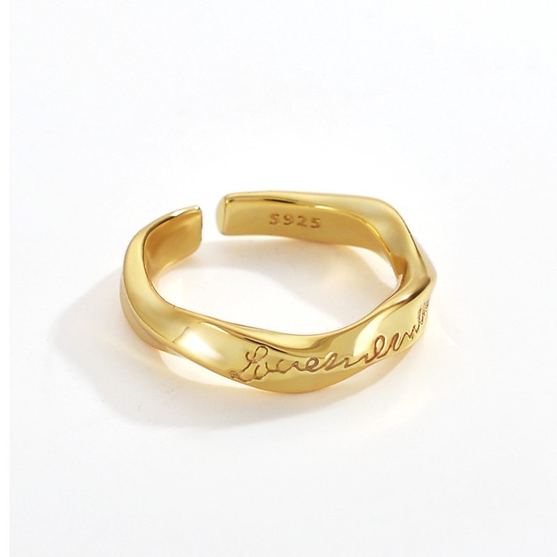 S925 Sterling Silver Ring Ins Jednoduché A Všestranné Mobius Skrútené Otvorené Prstene Pre Ženy