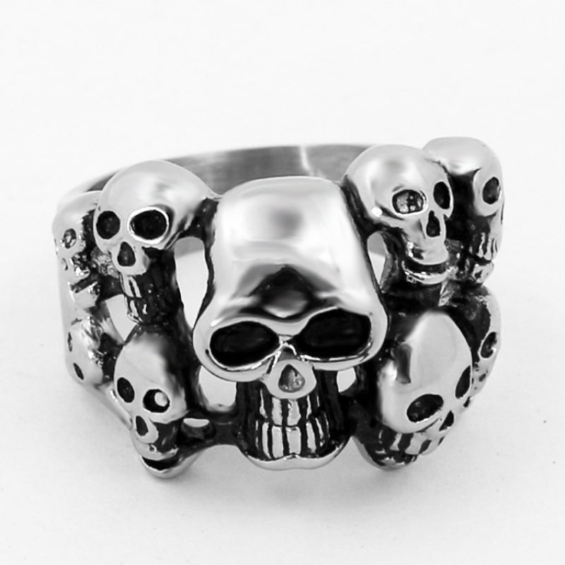 Skull Ring Európsky A Americký Dominantný Prsteň S Dvojitou Vrstvou Z Nehrdzavejúcej Ocele Ghost Head