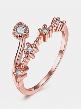 Sladký Luxusný Prsteň Rose Gold Heart Kamienkový Pre Ženy