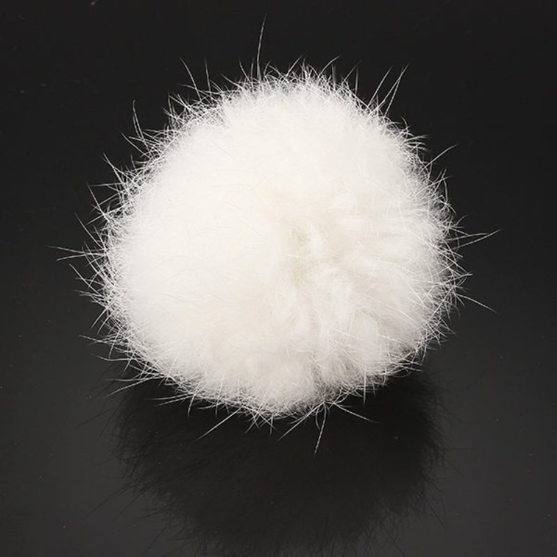 Sladký Roztomilý Prsteň Biela Vlna Fuzzy Ball Nastaviteľné Dámske Prstene