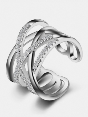 Stohovateľný Twining Clear Cz Prsteň Oslnivé Zirkónové Zásnubné Prstene Pre Ženy Darček K Šperkom