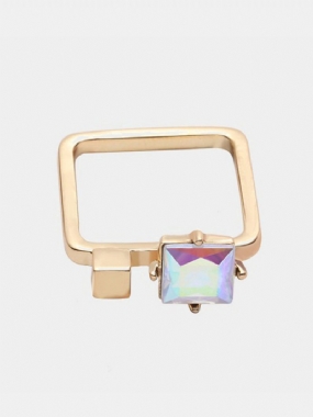 Štýl Vyvažovania Bohemian Ring Alloy Square Rainbow Kamienkový Prsteň