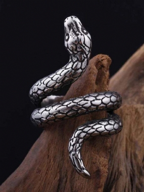Trojrozmerný Kovový Prsteň V Tvare Hada Vintage V Zvieraťa