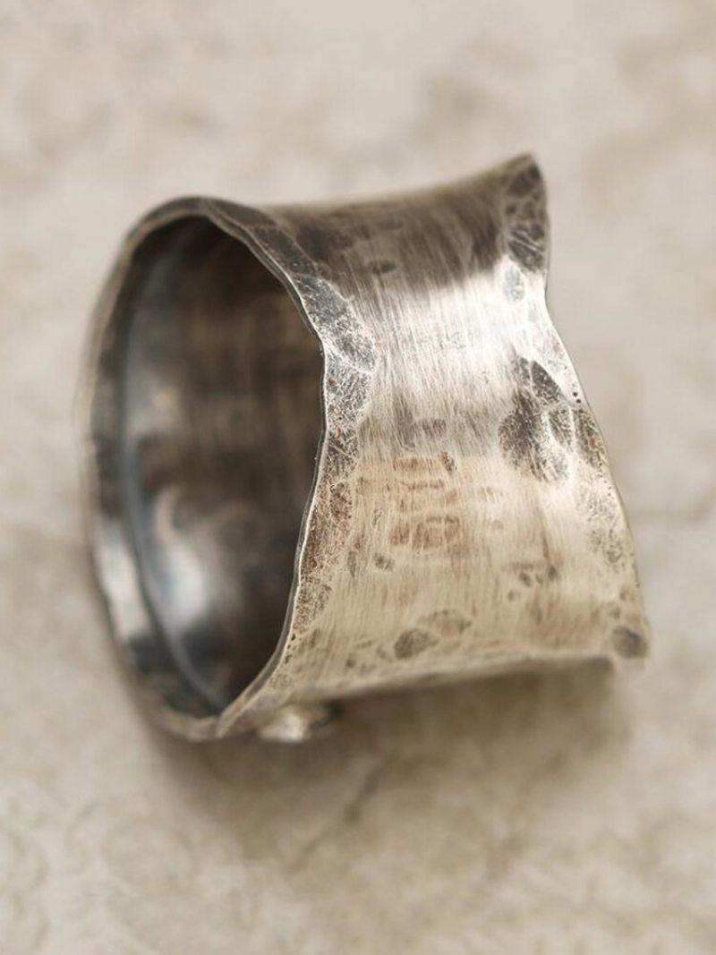 Vintage Alloy Carved Women Ring Dvojfarebný Motýľový Prsteň Šperky