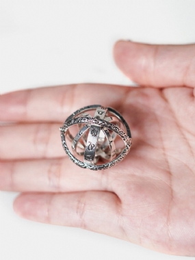 Vintage Astronomical Ball Ring Flip Deformation Cosmic Couple Kreatívny Prsteň S Nápisom