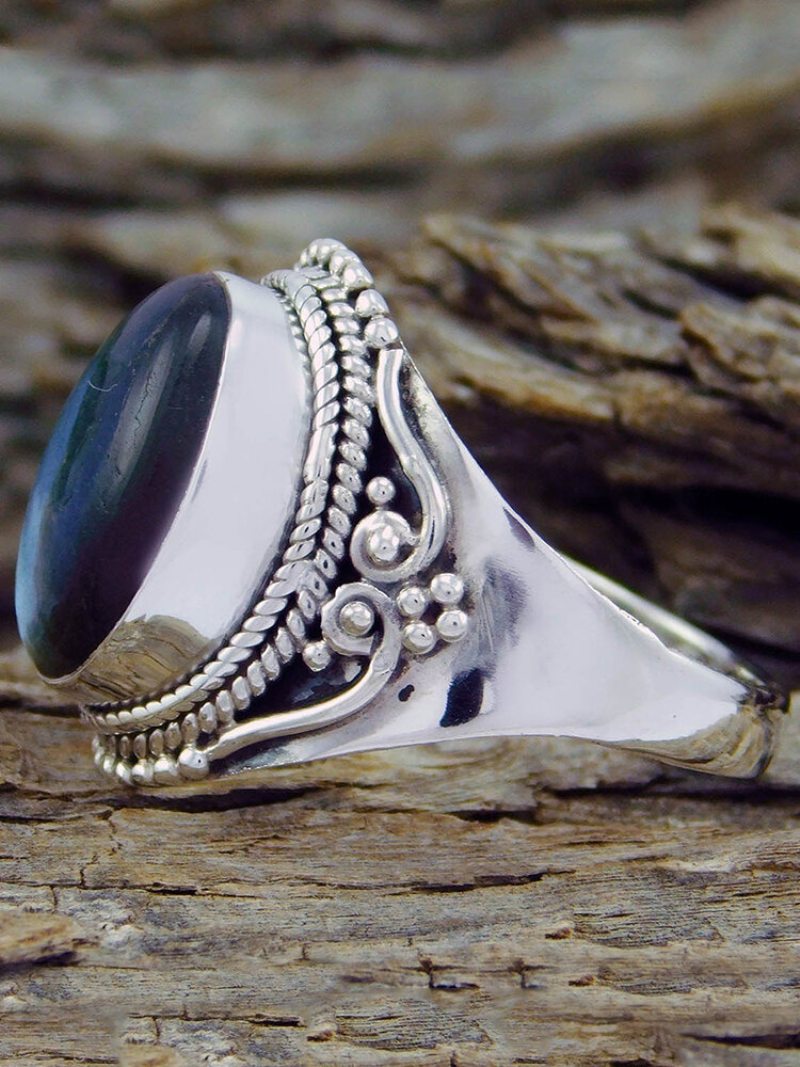 Vintage Prstene Z Umelých Drahokamov Oválneho Tvaru