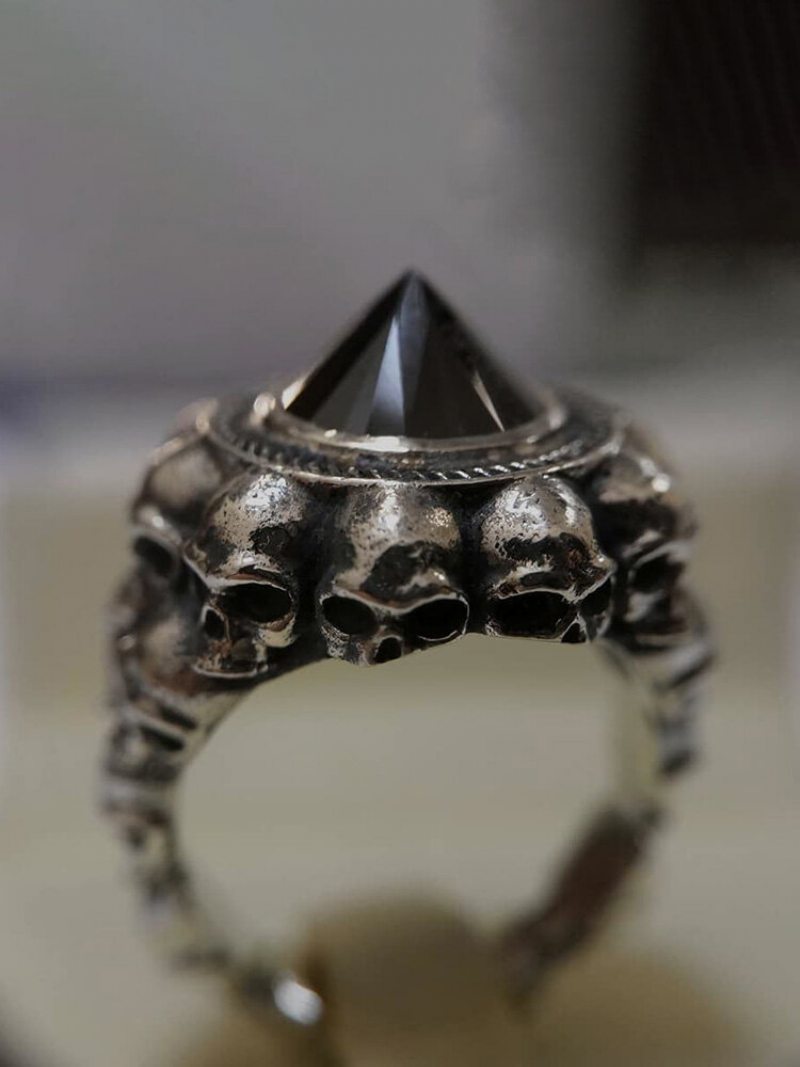 Vintage Skull Men Ring Dámsky Prsteň Punk Intarzovaný Satelitný Drahokam