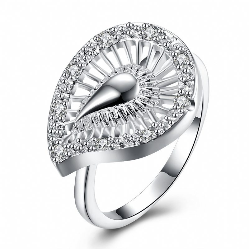 Yueyin Luxusný Prsteň Water Drop Zircon Ring