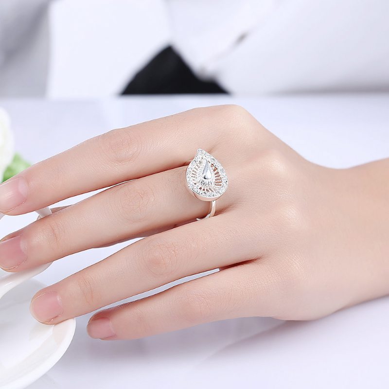 Yueyin Luxusný Prsteň Water Drop Zircon Ring