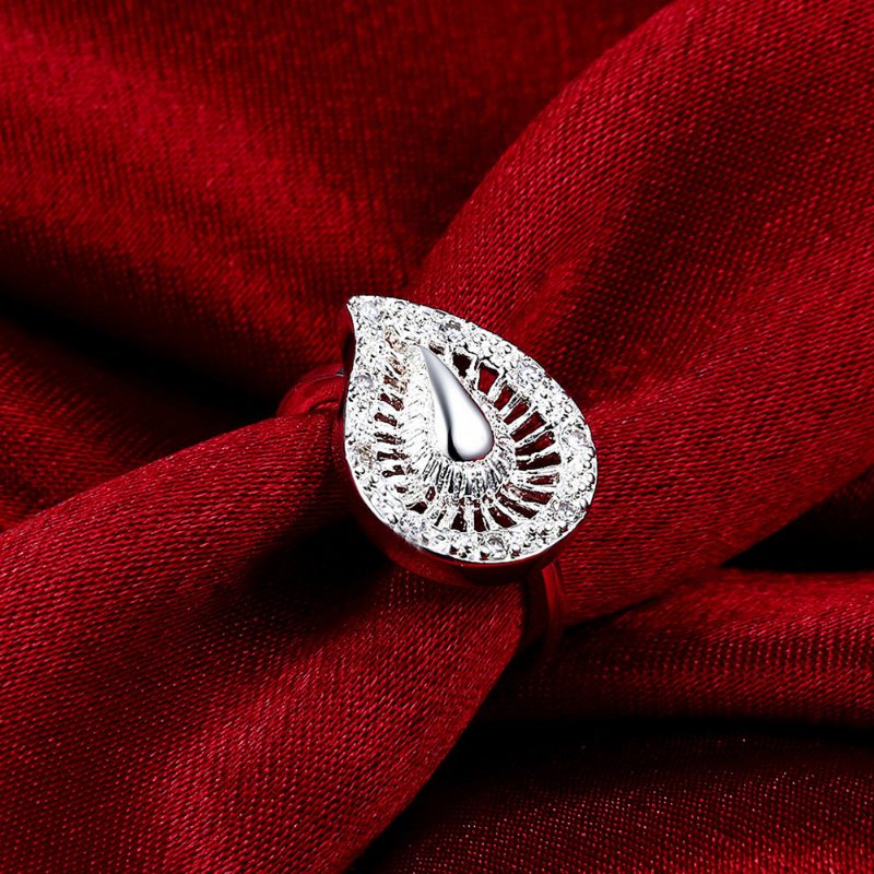 Yueyin Luxusný Prsteň Water Drop Zircon Ring