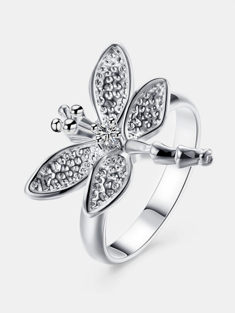 Yueyin Luxusný Prsteň Zirkón Dragonfly Women Ring Darček