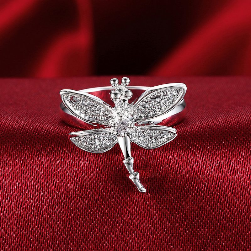 Yueyin Luxusný Prsteň Zirkón Dragonfly Women Ring Darček